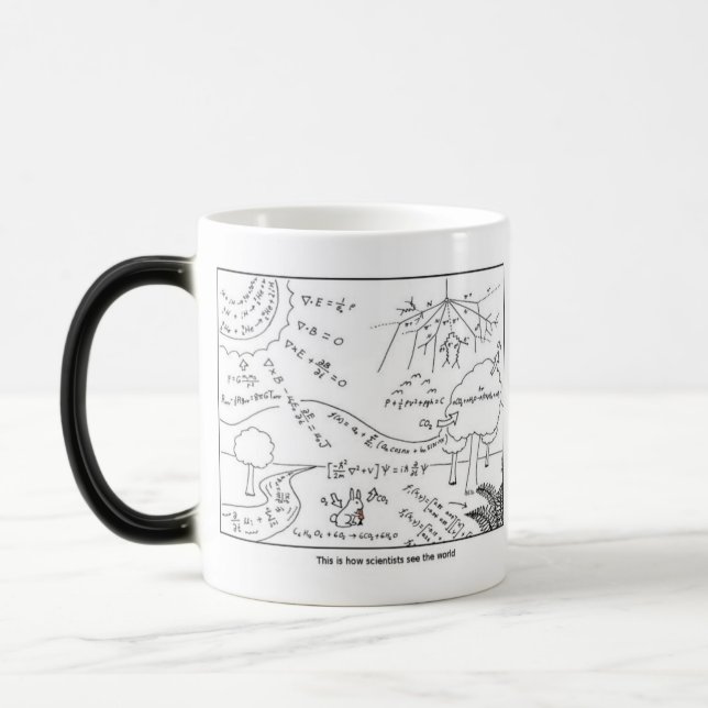 How scientists see the world ,[RIGHT HANDED] Verwandlungstasse (Links)