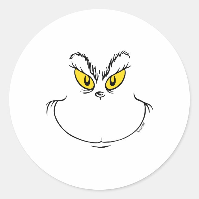 How Stole Christmas Face  Runder Aufkleber (Vorderseite)