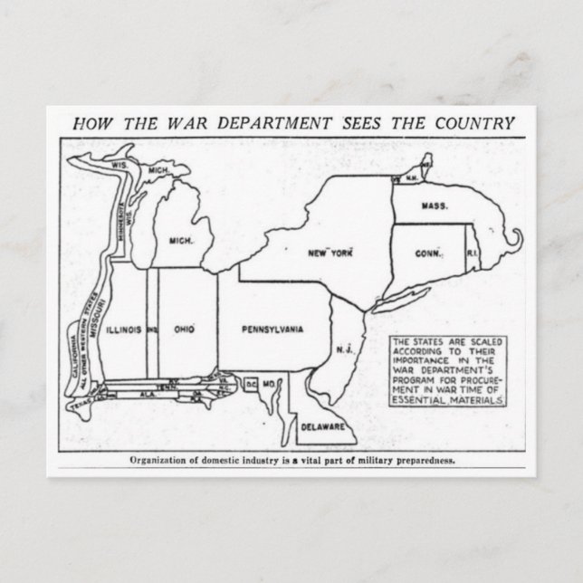 How the War Department Sees the US 1940 Postkarte (Vorderseite)