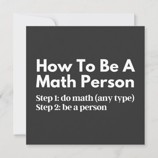 How To Be A Math Person Einladung (Vorderseite)