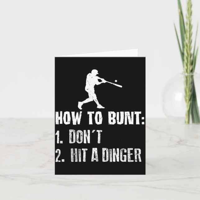 How To Bunt Don't Hit A Dinger Funny Baseball  Karte (Vorderseite)