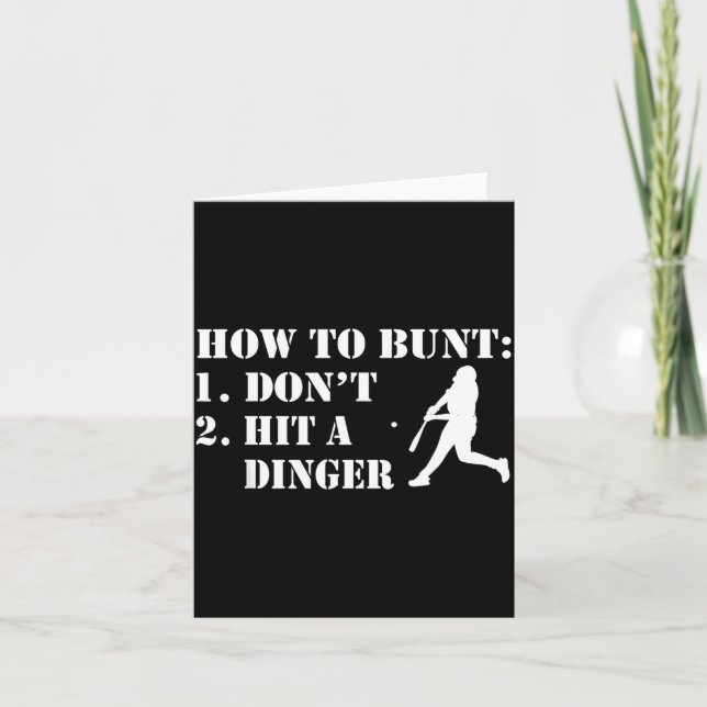 How To Bunt Don't Hit A Dinger Funny Baseball Soft Karte (Vorderseite)