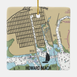 Howard Beach New York City Chart Keramikornament