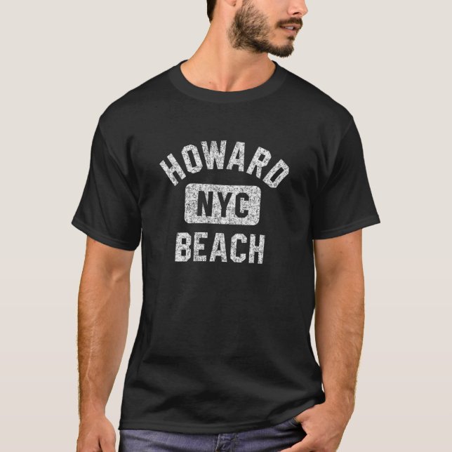 Howard Beach Queens NYC Gym Style gestresst Weiß T-Shirt (Vorderseite)