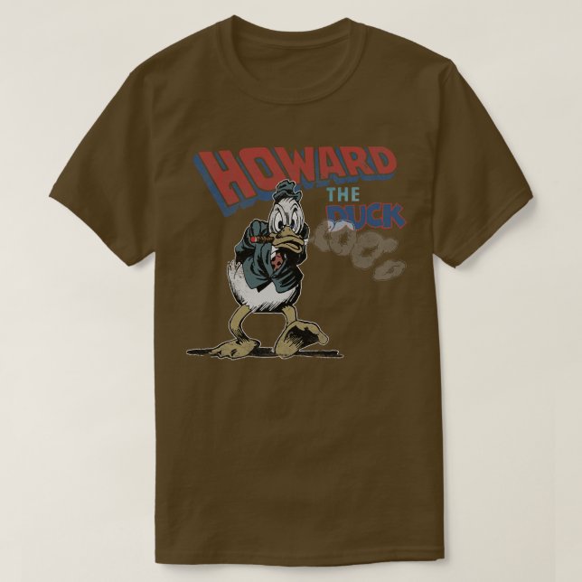 Howard der Ente verblasste und bekümmerte sich T-Shirt (Design vorne)