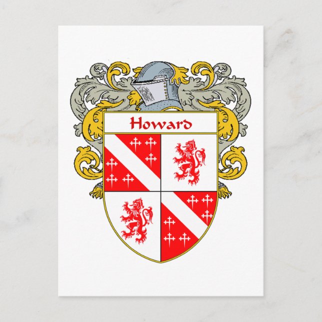 Howard Irish Coat of Arms (Mantled) Postkarte (Vorderseite)