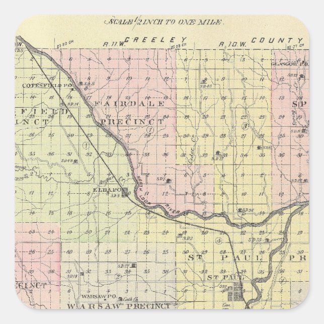 Howard Landkreis, Nebraska Quadratischer Aufkleber (Vorderseite)