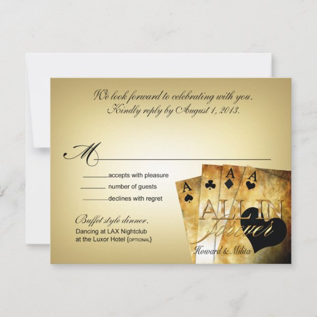 Howard & Milita Las Vegas Deluxe UAWG Response RSVP Karte (Vorderseite)