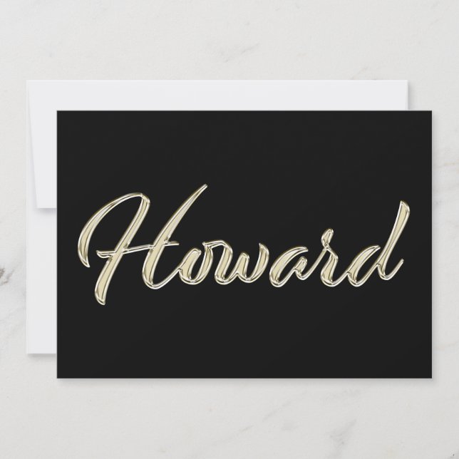 Howard Name white gold Handwriting Karte (Vorderseite)