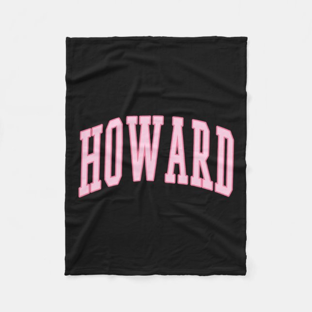 Howard Vintag Preppy Varsity Pink Sports Fleecedecke (Vorderseite)