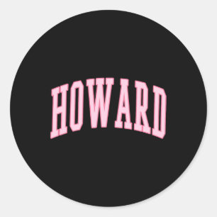 Howard Vintage Preppy Varsity Pink Sport  Runder Aufkleber
