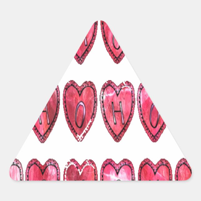 Howaro! Weihnachtsherzen Text Weihnachten Liebe de Dreieckiger Aufkleber (Vorderseite)