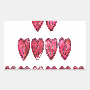 Howaro! Weihnachtsherzen Text Weihnachten Liebe de Rechteckiger Aufkleber