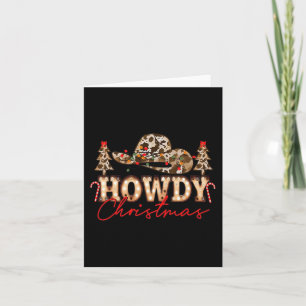 HowChristmas Santa Niedlich Leopard Western Cowgir Karte