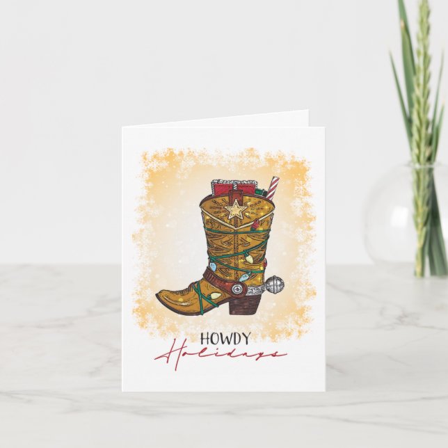 Howday Weihnachten Lights Cowboy Boot (Vorderseite)