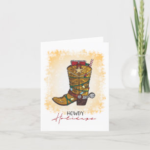 Howday Weihnachten Lights Cowboy Boot