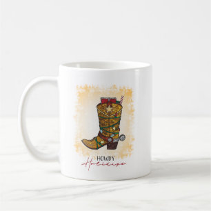 Howday Weihnachten Lights Cowboy Boot Kaffeetasse