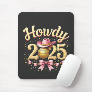 Howdy 2025 New Year Eve Cowboy Western Mousepad