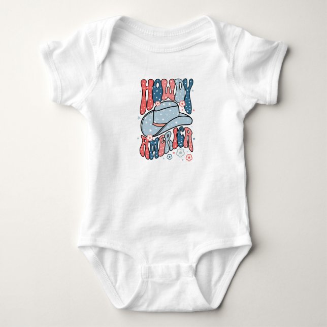 Howdy America Funny Niedlich Baby Strampler (Vorderseite)