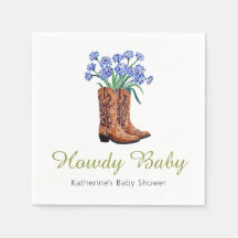 Howdy Baby Bluebonnets Cowboy Baby Dusche