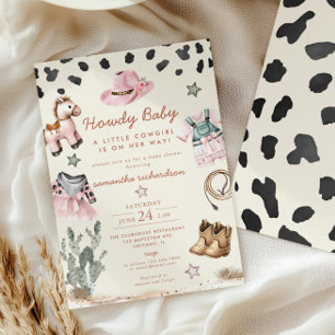 Howdy Baby Little Cowgirl Babydusche Einladung