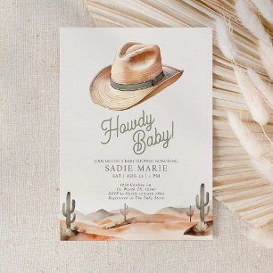 Howdy Baby Western Desert Baby Shower Einladung