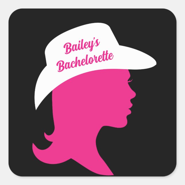 Howdy Bachelorette Quadratischer Aufkleber (Vorderseite)
