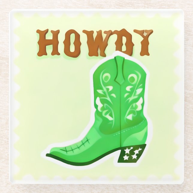 HOWDY Bar Glass Untersetzer (Vorderseite)