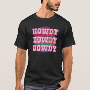 Howdy Boho Cowgirl South Western Serape Vintag Di T-Shirt