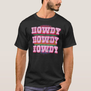 Howdy Boho Cowgirl South Western Serape Vintag Di T-Shirt