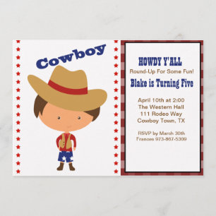 HOWDY! Boys Cowboy zum Geburtstag Einladung