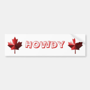 Howdy Canada Flag Mapsleaf Autoaufkleber