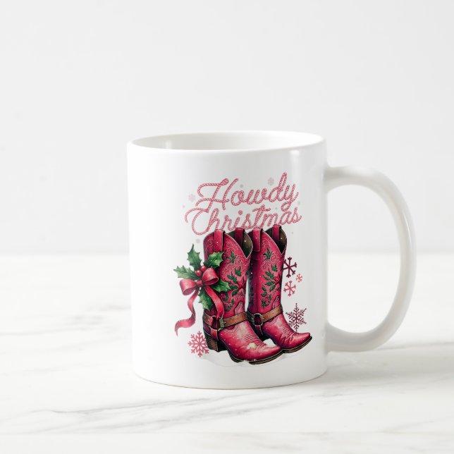 Howdy Christmas Boots Cowgirl Coquette Nk Western Kaffeetasse (Rechts)