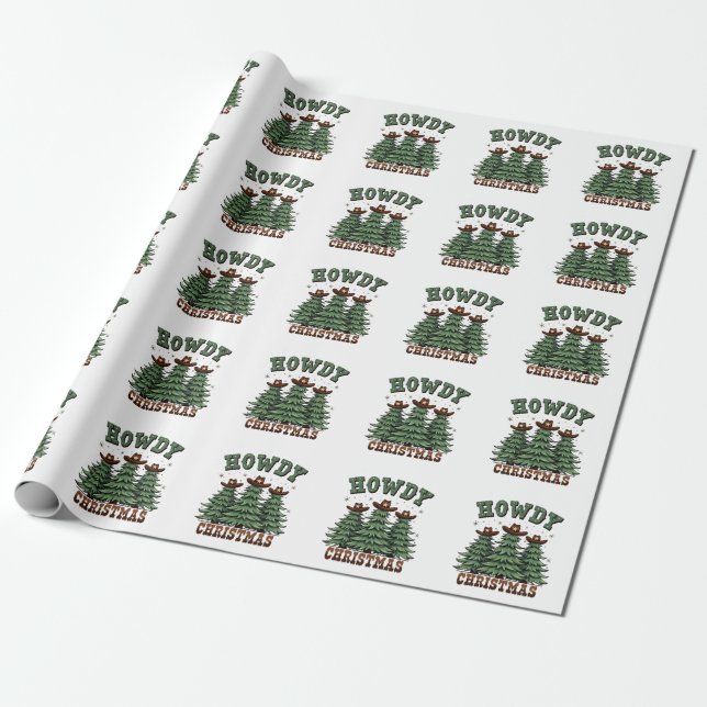 Howdy Christmas Cactus Western Xmas Geschenkpapier (Ungerollt)