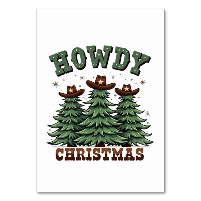 Howdy Christmas Cactus Western Xmas Tischnummer (Vorderseite)