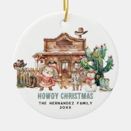 Howdy Christmas | Fun Western Desert Foto Keramik Ornament