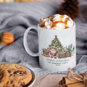 Howdy Christmas Fun Western Monogram Holiday Kaffeetasse