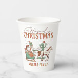 Howdy Christmas mit cooler Retro-Typografie Pappbecher<br><div class="desc">Niedlich Howdy Weihnachten mit einem coolen Retro-Typografie-Design und Weihnachtssymbolen Texas-Flair. Howdy Santa mit Schlitten und anderen Texas-Symbolen.</div>