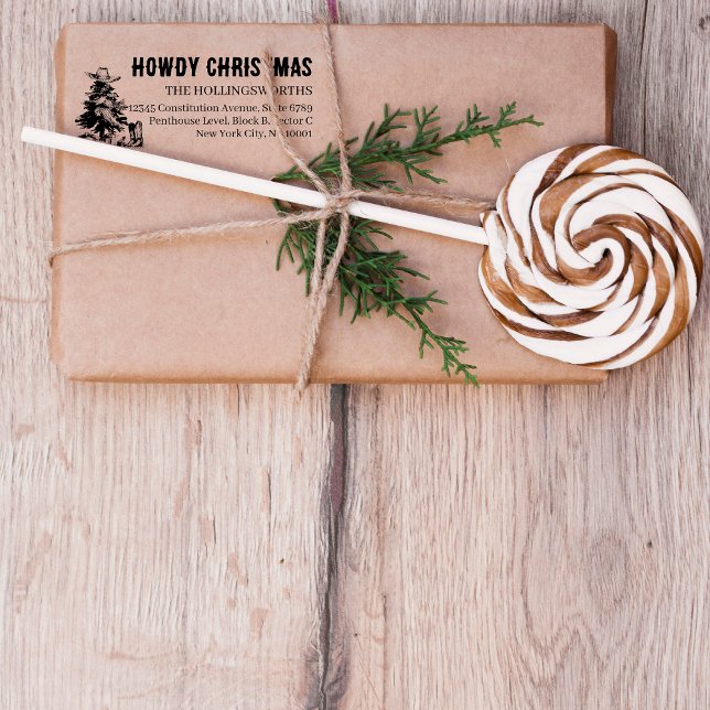 Howdy Christmas | Rückgabeadresse für Fun-Western Gummistempel (Von Creator hochgeladen)