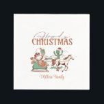 Howdy Christmas Typografie, Texas Symbol Graphics Serviette<br><div class="desc">Niedlich Howdy Weihnachten mit einem coolen Retro-Typografie-Design und Weihnachtssymbolen Texas-Flair. Howdy Santa mit Schlitten und anderen Texas-Symbolen.</div>