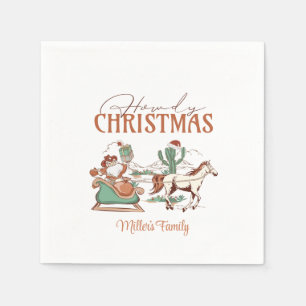 Howdy Christmas Typografie, Texas Symbol Graphics Serviette