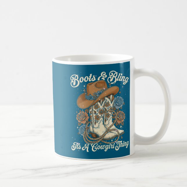 Howdy Country Rodeo Boots &amp; Bling Its A Cowgir Kaffeetasse (Rechts)