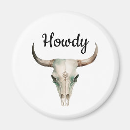 Howdy Cowboy Bullhorns Magnet