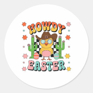 Howdy Cowboy Chicks Dig Me Osterfest Runder Aufkleber