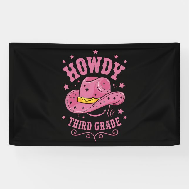 Howdy Cowboy Cowgirl zurück zur Schule Banner (Horizontal)