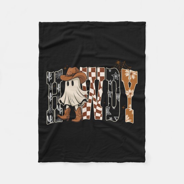 Howdy, Cowboy Ghost, Soky Halloween Funny Gift Tee Fleecedecke (Vorderseite)