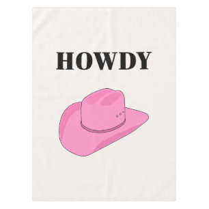 Howdy Cowboy Hat Pink Tischdecke