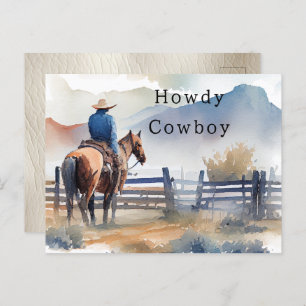 Howdy Cowboy Horse Postkarte