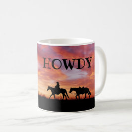 Howdy Cowboy Horse Western Sky Kaffeetasse