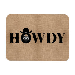 Howdy Cowboy Raccoon Funny Fridge Magnet